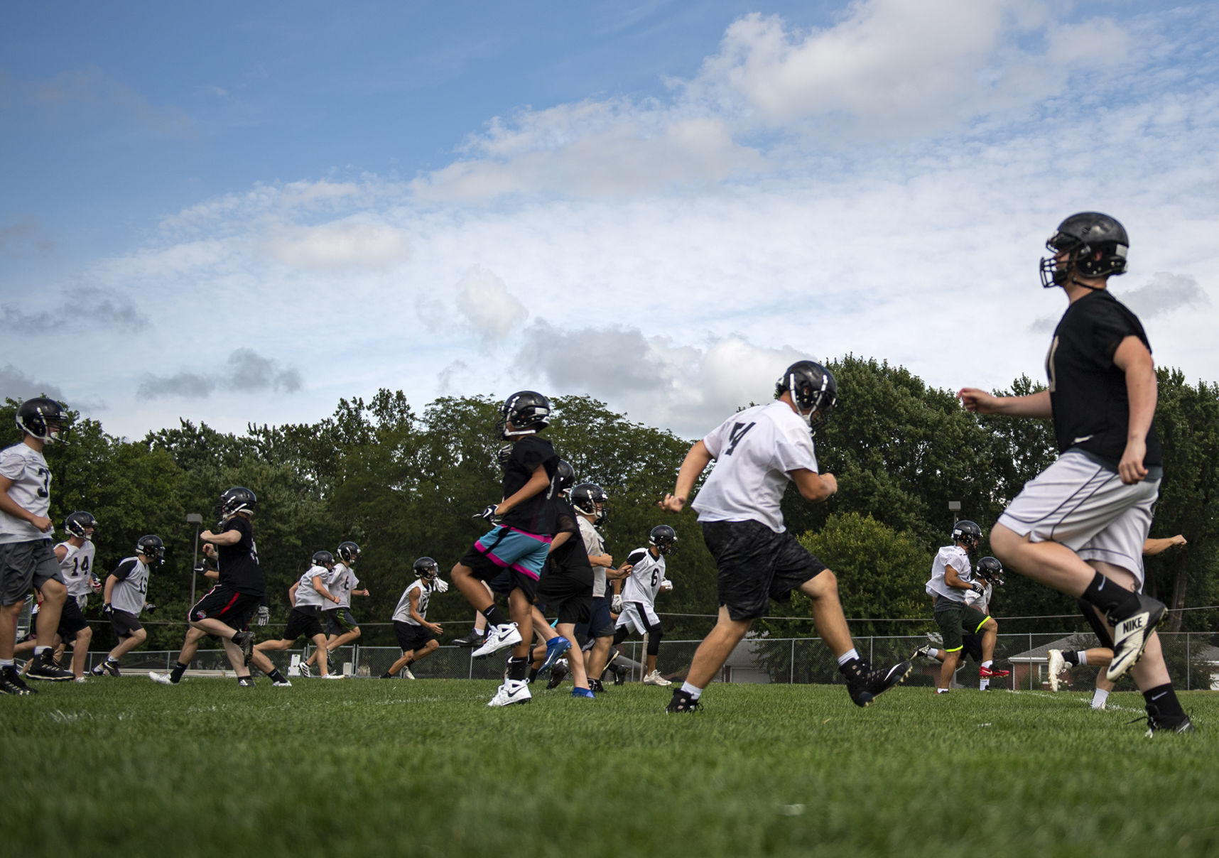 Northeast football practice, 8.12